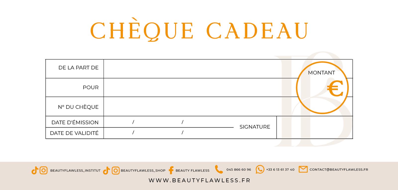 Carte cadeau Beauty Flawless Concept